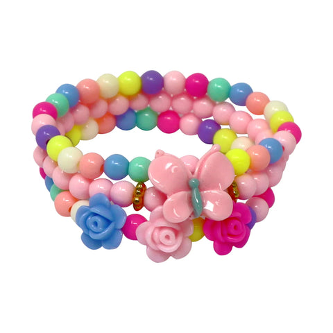 Ballet Butterfly 3-pack Bracelet Set - Pink Poppy