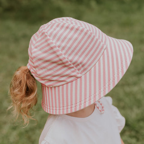 Kids Ponytail Bucket Sun Hat - Pink Stripe - Bedhead