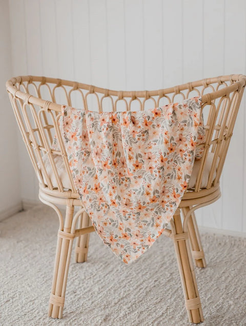 Bamboo Cotton Muslin Swaddle Wrap | Bloom - Bambella Designs