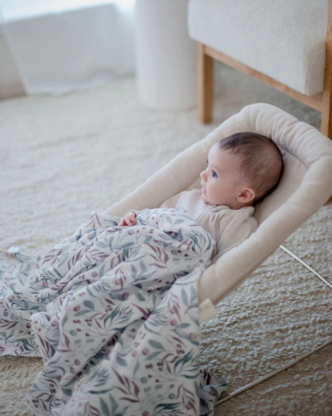 Bamboo Cotton Muslin Swaddle Wrap | Botanical - Bambella Design