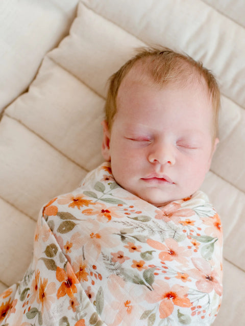 Bamboo Cotton Muslin Swaddle Wrap | Bloom - Bambella Designs