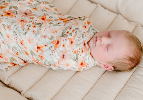 Bamboo Cotton Muslin Swaddle Wrap | Bloom - Bambella Designs