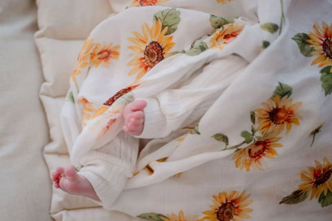 Bamboo Cotton Muslin Swaddle Wrap | Sunny Days - Bambella Design