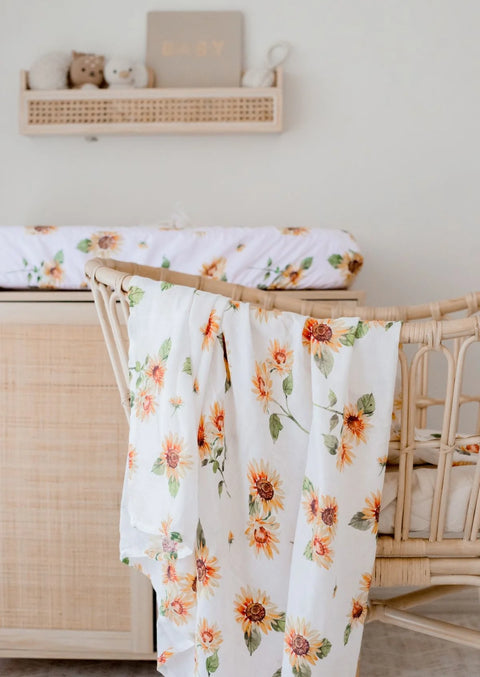 Bamboo Cotton Muslin Swaddle Wrap | Sunny Days - Bambella Design