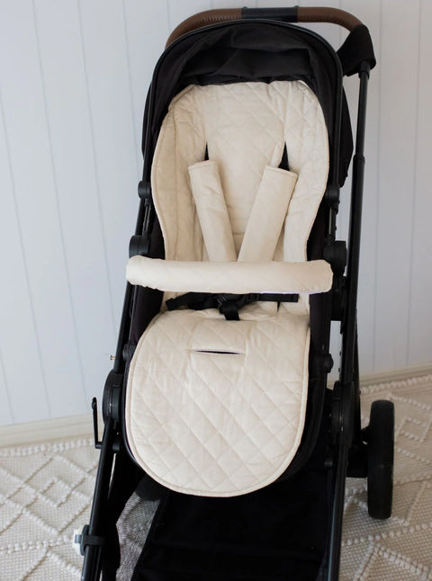 Universal Quilted Pram Liner | Oat - Bambella Designs