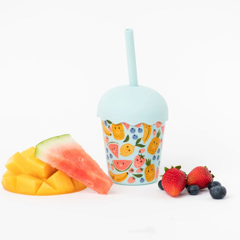 Mini Smoothie Cup & Straw 200ml - Happy Fruits - Chino Club