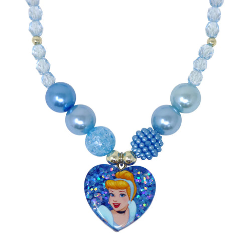 Disney Princess Cinderella Pendant Stretch Beaded Necklace & Bracelet Set - Pink Poppy