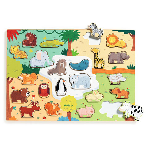 22 Piece Animal Wooden Puzzle - Djeco