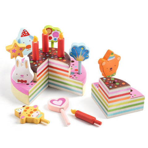 Happy Birthday Cake & Candles Set - Djeco