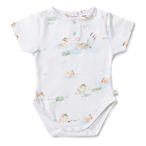 Duck Pond Short Sleeve Organic Bodysuit - Snuggle Hunny