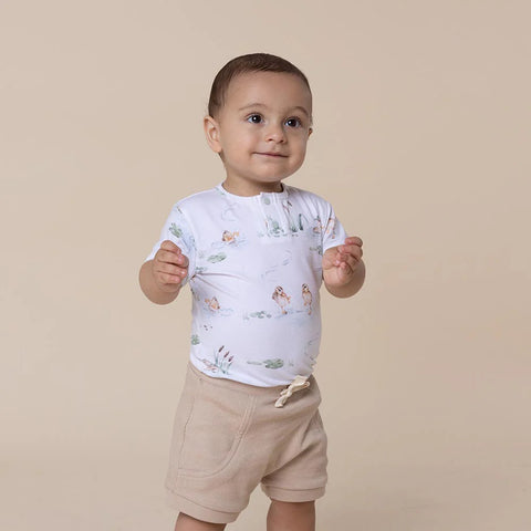 Duck Pond Short Sleeve Organic Bodysuit - Snuggle Hunny