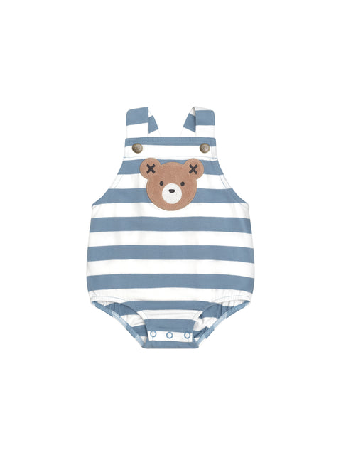 Huxbear Stripe Onesie Cornflower/Ecru - Huxbaby