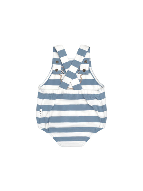 Huxbear Stripe Onesie Cornflower/Ecru - Huxbaby