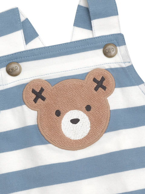 Huxbear Stripe Onesie Cornflower/Ecru - Huxbaby