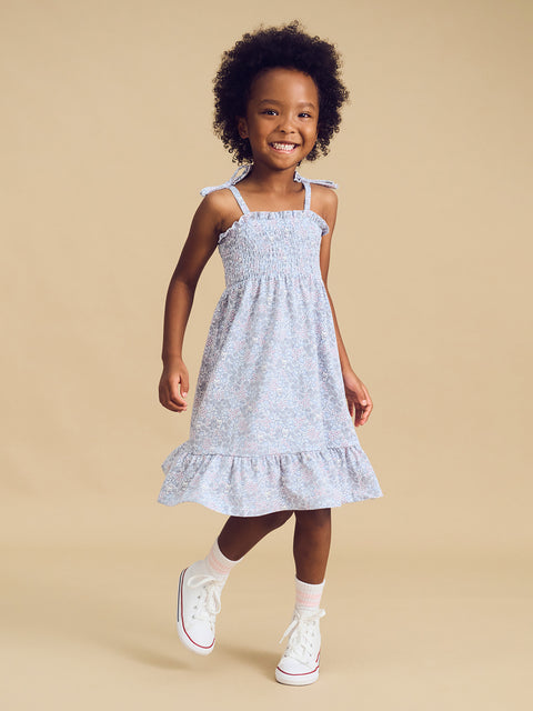 Bluebell Floral Shirred Dress - Huxbaby