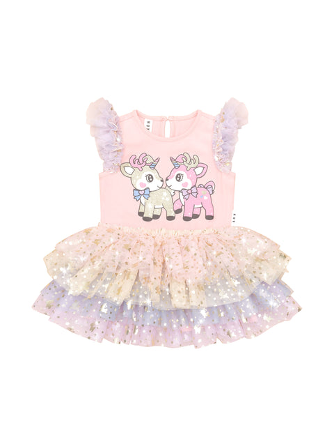 Reindeer Friends Tulle Dress - Candy - Huxbaby