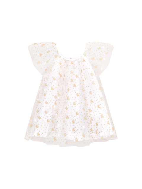 Christmas Reindeer Tulle Dress - White - Huxbaby