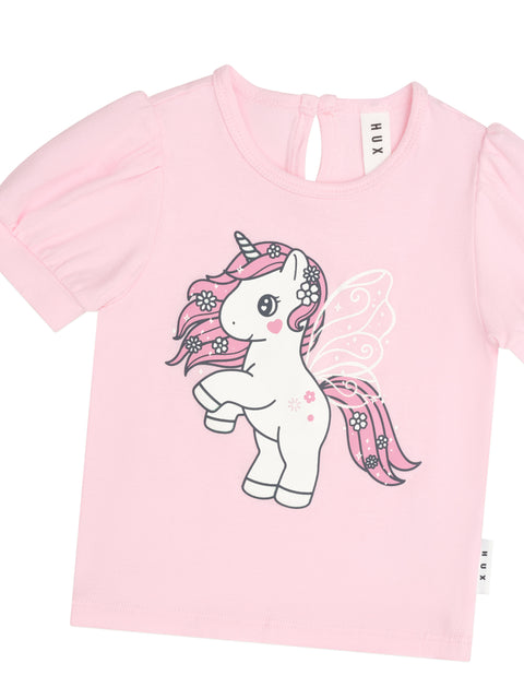 Flutter Unicorn Puff Sleeve T-Shirt - Huxbaby