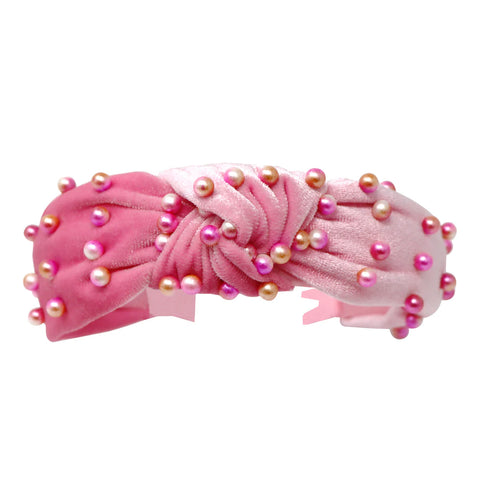 Ballerina Pearl Headband - Pink Poppy