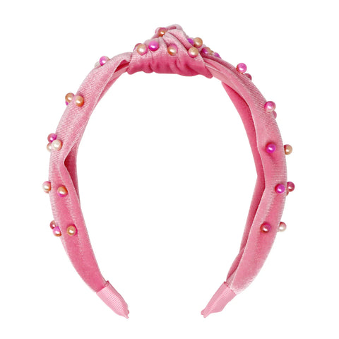 Ballerina Pearl Headband - Pink Poppy