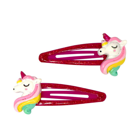 Dreamy Unicorn Hair Clips - Pink Poppy