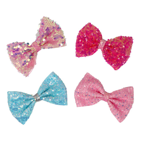 Romantics Bow Hair Clips - Pink Poppy