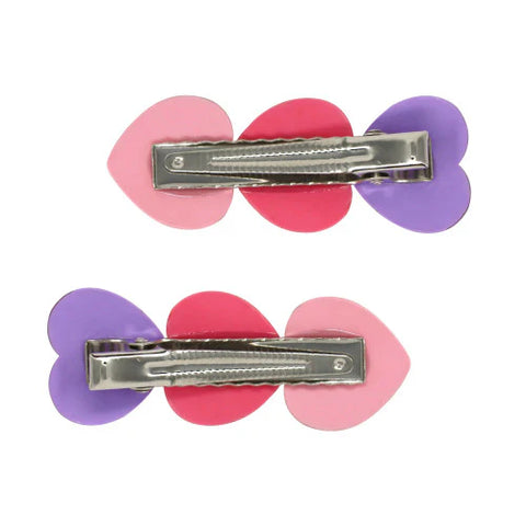 Glitter Hearts Alligator Hair Clips - Pink Poppy DISCOUNTED