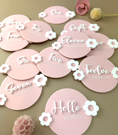 Flower Pink Milestone Disc Set - Luma Light