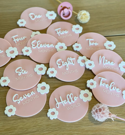 Flower Pink Milestone Disc Set - Luma Light