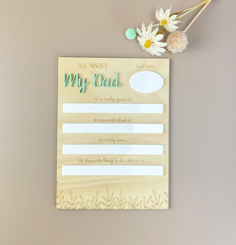 All about my Dad - Father's Day Board - Luma Light DISCOUNTED