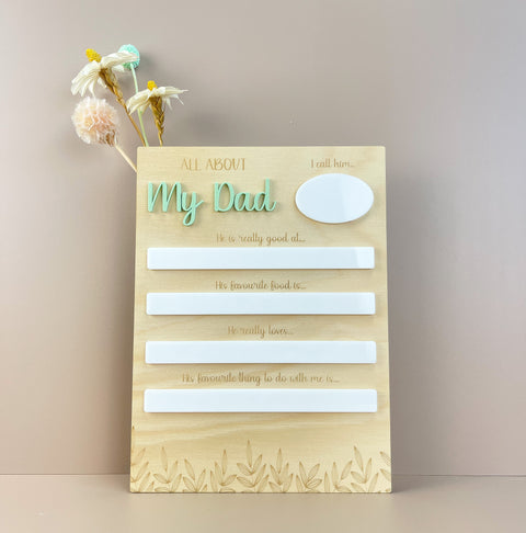 All about my Dad - Father's Day Board - Luma Light DISCOUNTED