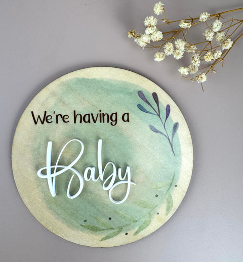 We're having a baby - Pregnancy Announcement Plaque - Luma Light