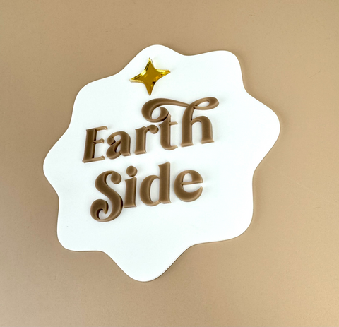 Earth Side - Gender Neutral - Baby Announcement Plaque - Luma Light