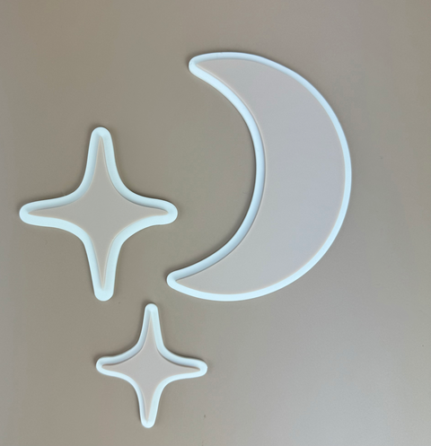 Acrylic Decor Shapes - Neutral Stars - Luma Light