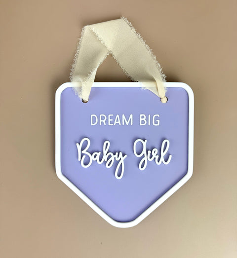 Decor Wall Banner - Dream Big Baby Girl - Luma Light