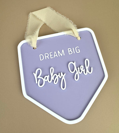 Decor Wall Banner - Dream Big Baby Girl - Luma Light