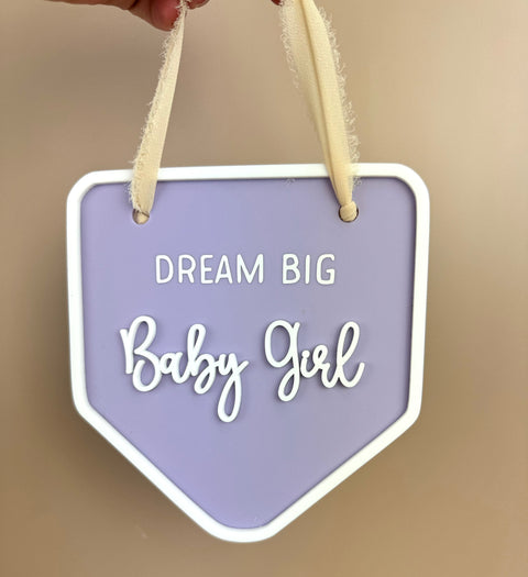 Decor Wall Banner - Dream Big Baby Girl - Luma Light