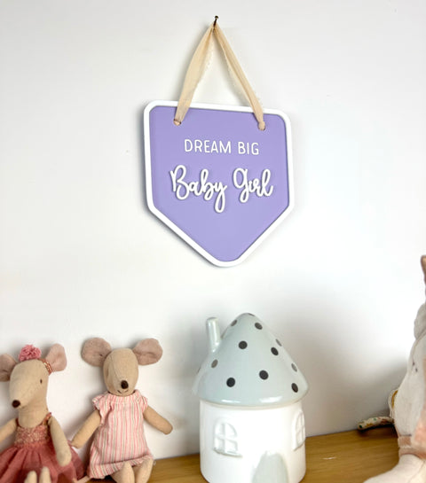 Decor Wall Banner - Dream Big Baby Girl - Luma Light