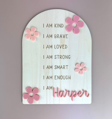 Custom Floral Affirmation Sign - Luma Light