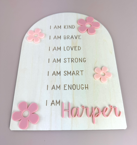 Custom Floral Affirmation Sign - Luma Light