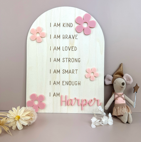 Custom Floral Affirmation Sign - Luma Light