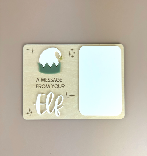 A message from your elf reusable board - olive - Elf on the shelf prop-- Luma Light