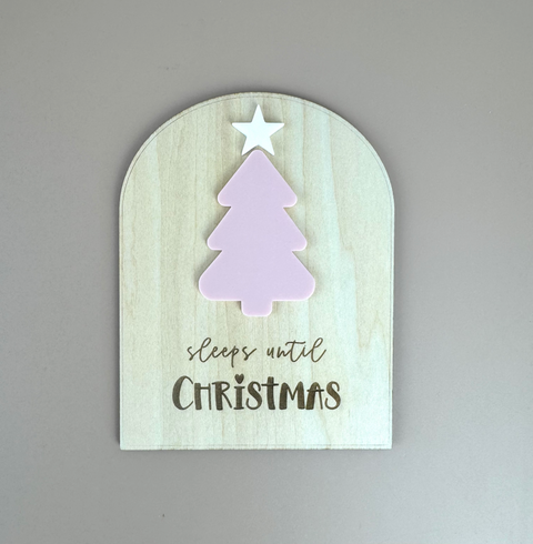 Xmas Countdown Board - Sleeps until Christmas - Blush - Luma Light