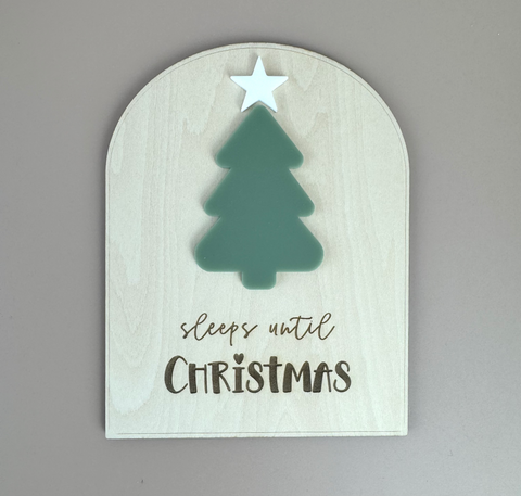 Xmas Countdown Board - Sleeps until Christmas - Olive - Luma Light