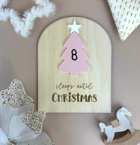 Xmas Countdown Board - Sleeps until Christmas - Blush - Luma Light