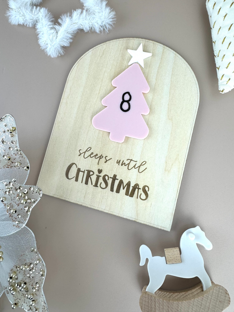 Xmas Countdown Board - Sleeps until Christmas - Blush - Luma Light