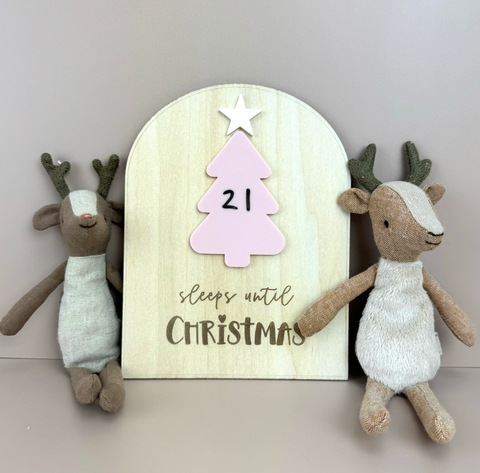 Xmas Countdown Board - Sleeps until Christmas - Blush - Luma Light