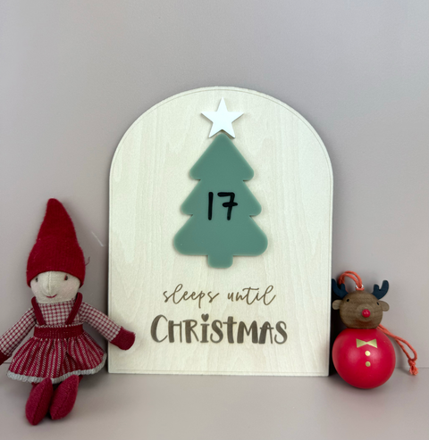 Xmas Countdown Board - Sleeps until Christmas - Olive - Luma Light