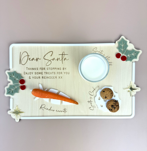 Luxe Dear Santa Tray - Holly - Xmas Eve Board - Luma Light