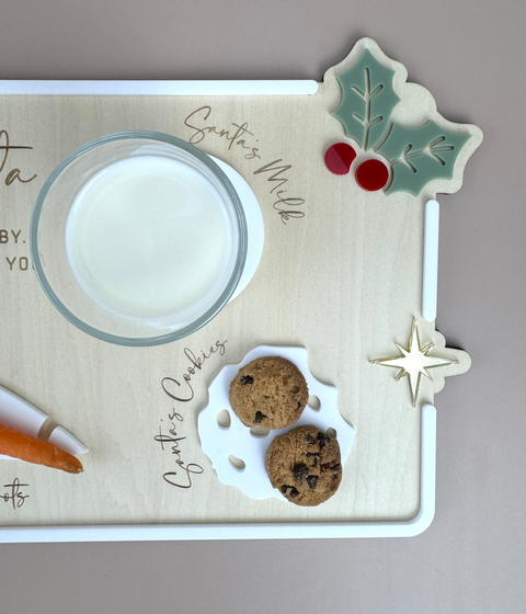 Luxe Dear Santa Tray - Holly - Xmas Eve Board - Luma Light